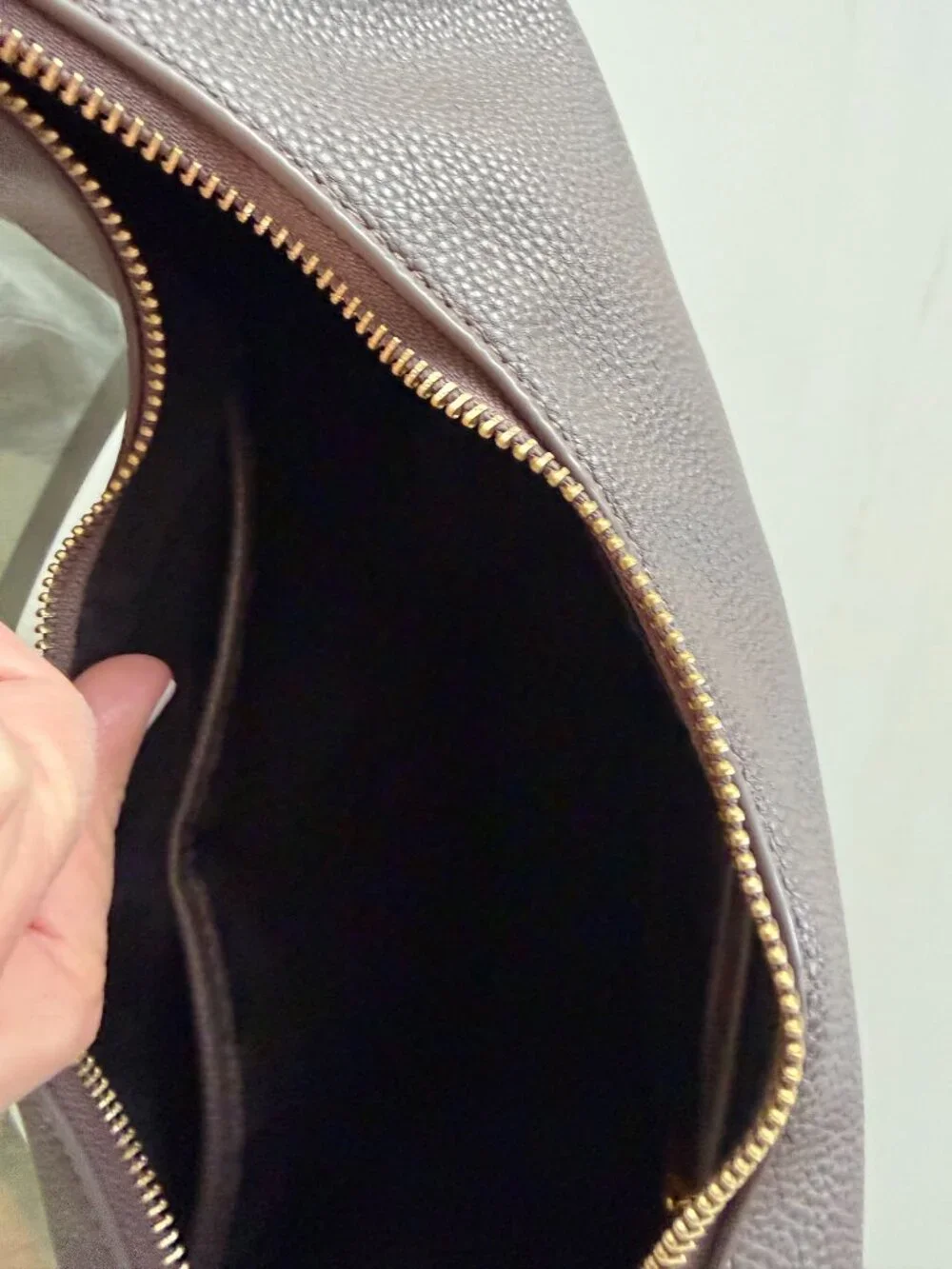 Tahari Bedford Slouchy Faux Leather Hobo Shoulder Bag with Side Zip Pocket